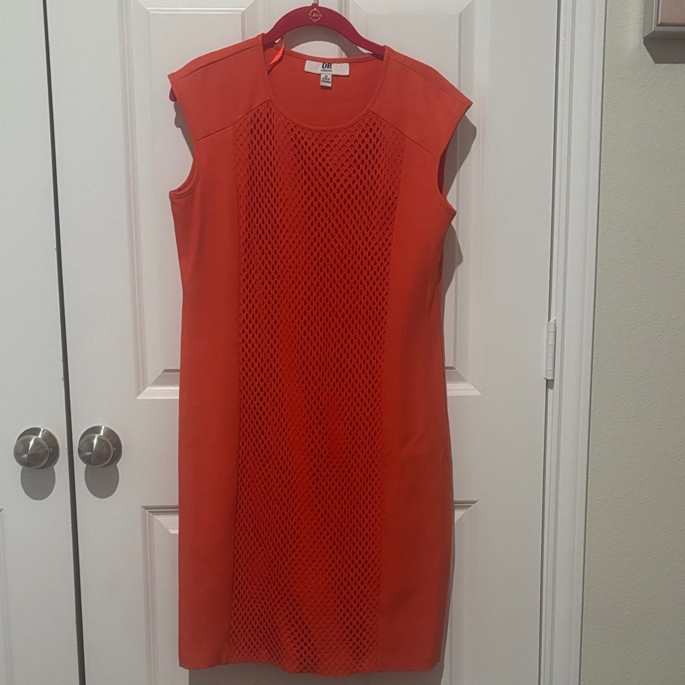 Elegant Orange Mesh Dress